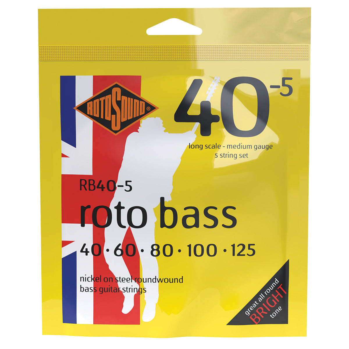 Rotosound Rotobass Medium 5 String Bass Guitar Strings 40-125 [RB405]