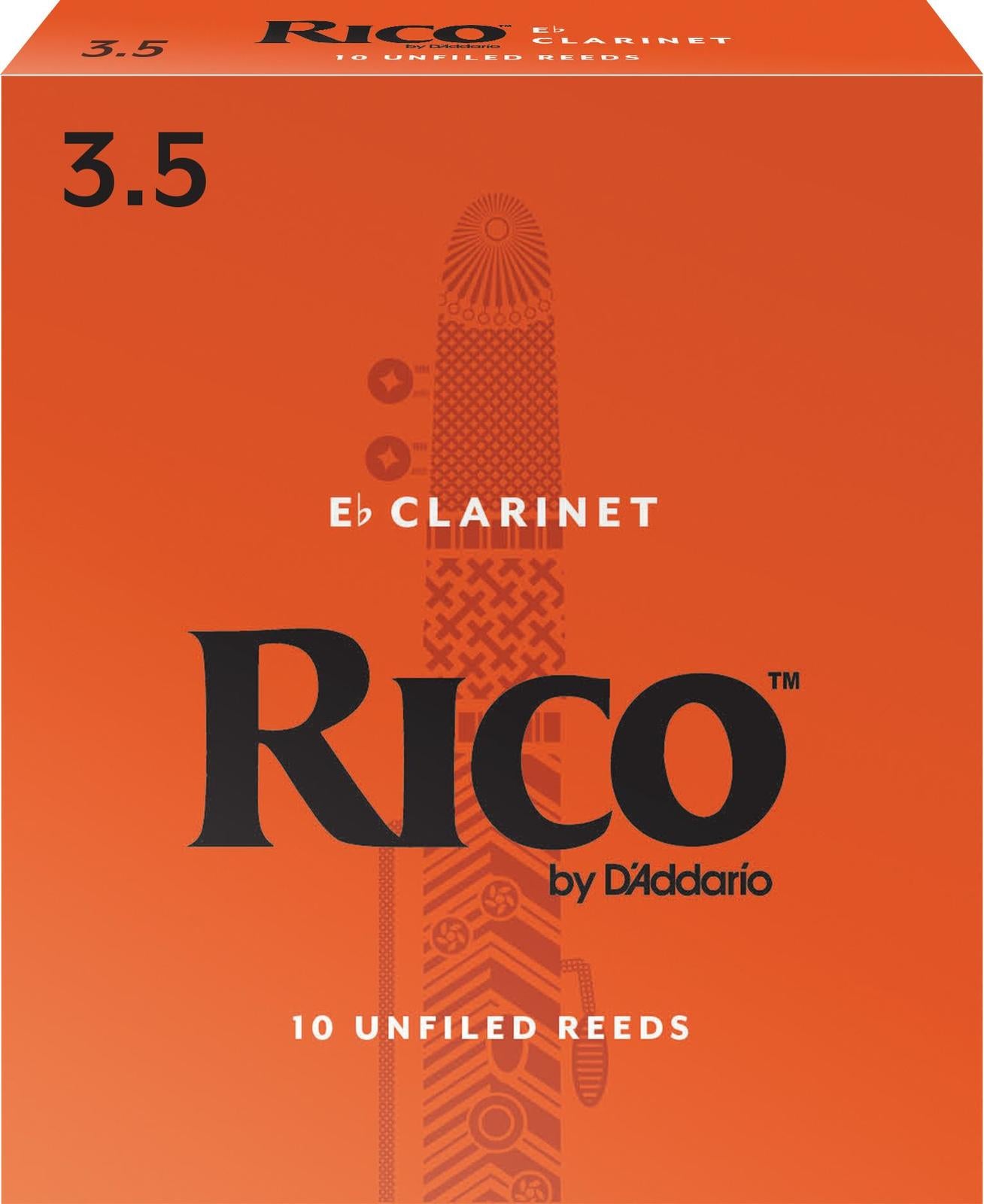 Rico by D'Addario Alto Clarinet Reeds, Strength 3.5, 10-pack