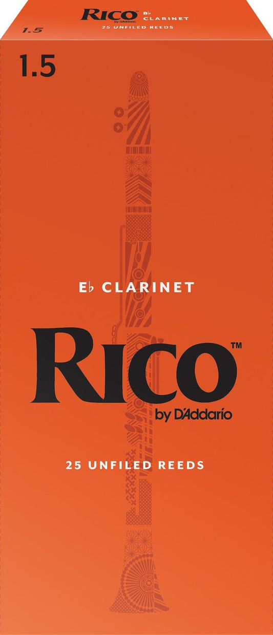 Rico Eb Clarinet Reeds, Strength 1.5, 25-pack