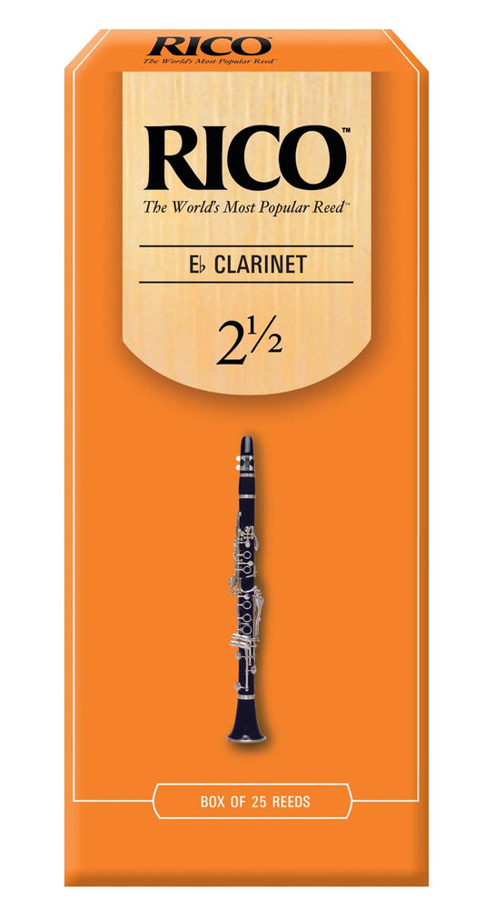Rico Eb Clarinet Reeds, Strength 2.5, 25-pack