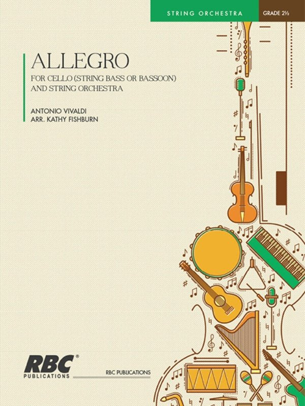 Vivaldi: Allegro for Cello/String Orchestra SO2.5 — Score & Parts (RBC Publications)