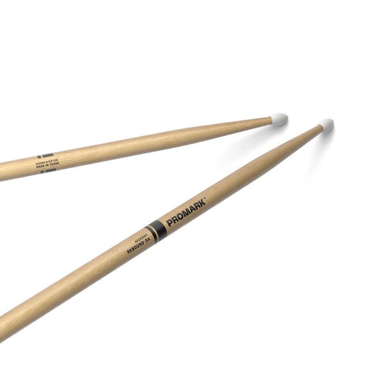 Promark Rebound 5A Hickory Drumsticks with Oval Nylon Tip