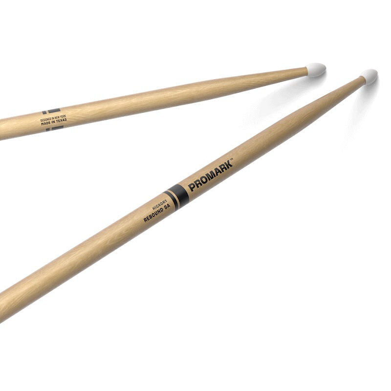 Promark Rebound 5A Lacquered Hickory Drumsticks - Oval Nylon Tip — view 2