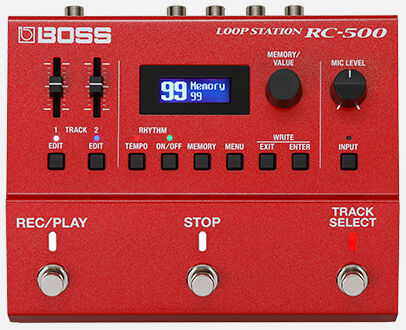 BOSS RC-500 Loop Station - Dual Track Looper with Mic & Stereo Inputs, Built-in Rhythms & Loop FX