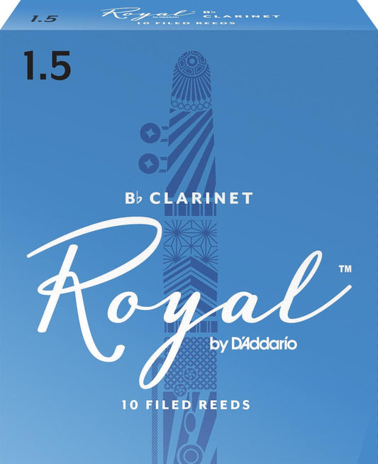Rico Royal Bb Clarinet Reeds, Strength 1.5, 10-pack