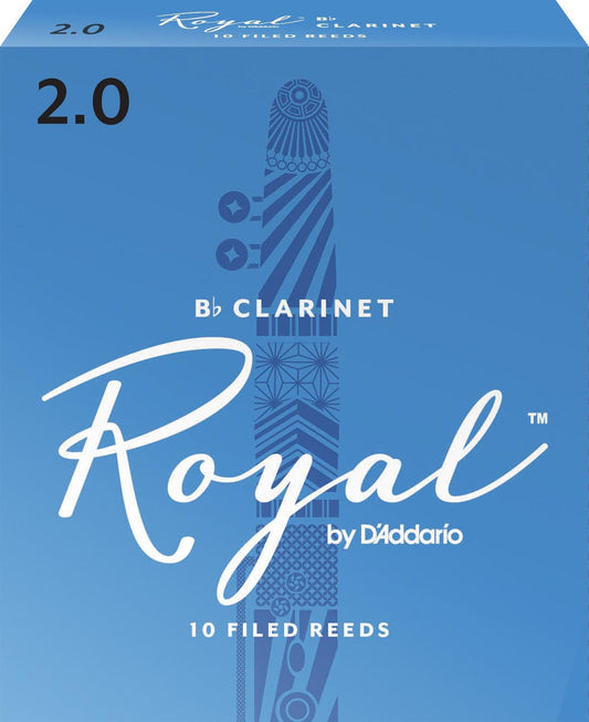 Rico Royal Bb Clarinet Reeds, Strength 2.0, 10-pack