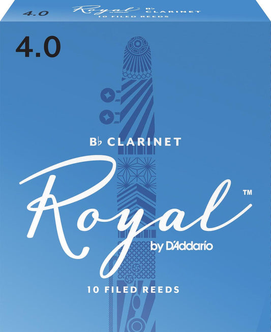 Rico Royal Bb Clarinet Reeds, Strength 4.0, 10-pack