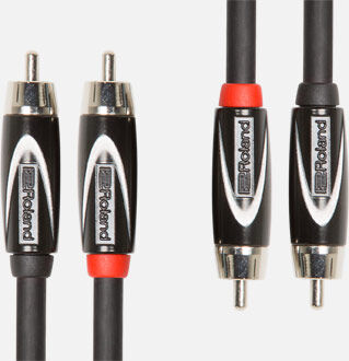 ROLAND RCC-10-2R2R Interconnect Cable - 2RCA to 2RCA, 10ft Length, Black Series, Oxygen-Free Copper Core
