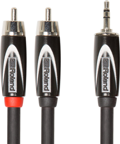 ROLAND RCC-10-352RV2 10ft TRSmini to 2RCA Interconnect Cable - Professional Quality, Oxygen-Free Copper, Black Series — view 2