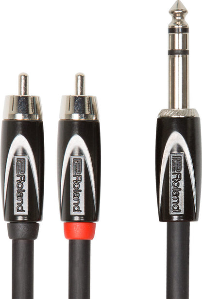 ROLAND RCC-10-TR2RV2 Interconnect Cable - 10ft TRS to Dual RCA - Professional Black Series Audio Cable — view 2