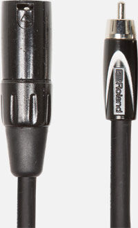 ROLAND RCC-5-RCXM Interconnect Cable - XLR Male to RCA, 5ft, Professional Black Series, Oxygen-Free Copper Wire
