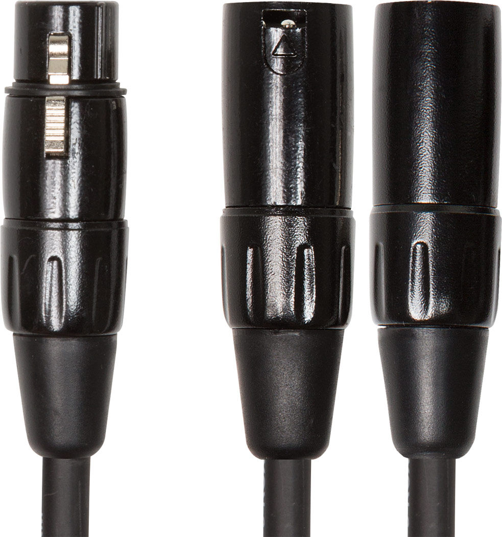 ROLAND RCC-YC-XF2XM Black Series Interconnect Cable - XLRF to 2XLRM Splitter, 15cm Length for Optimal Signal Transfer — view 2