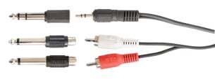 AMS RCK1 06.5 Ft 6.3 Stereo To 2 Rca Jack Cable Kit
