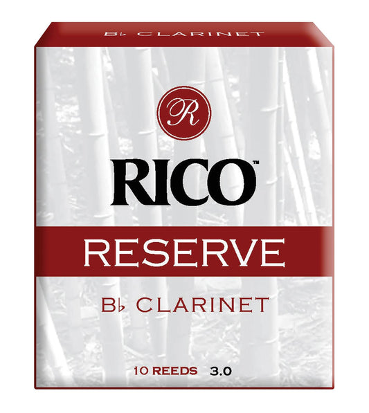 Rico Reserve Bb Clarinet Reeds, Strength 3.0, 10-pack