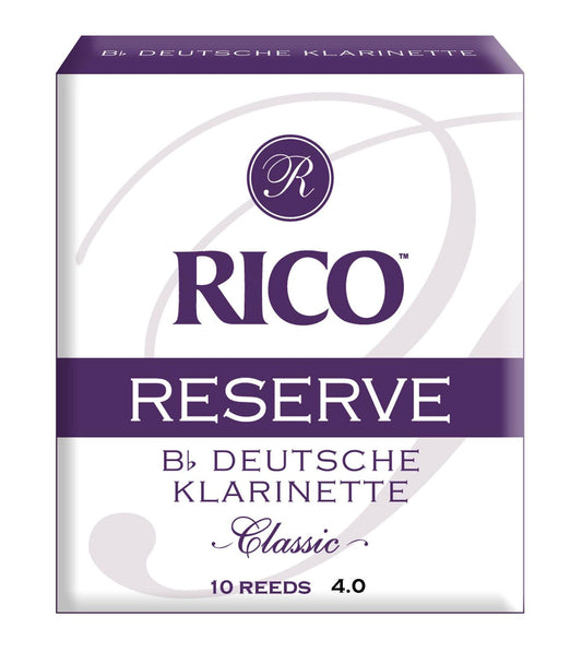 Rico Reserve Classic German Bb Clarinet Reeds, Strength 4.0, 10-pack