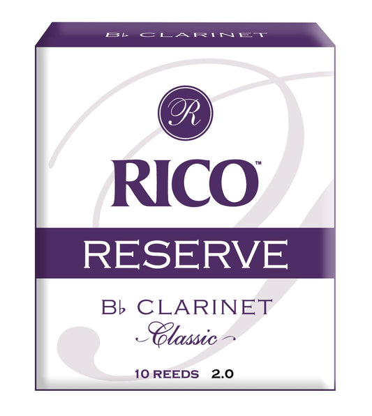 Rico Reserve Classic Bb Clarinet Reeds, Strength 2.0, 10-pack