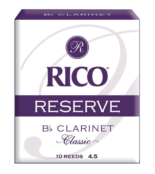 Rico Reserve Classic Bb Clarinet Reeds, Strength 4.5, 10-pack