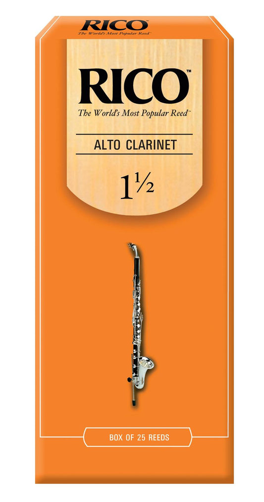Rico Alto Clarinet Reeds, Strength 1.5, 25-pack