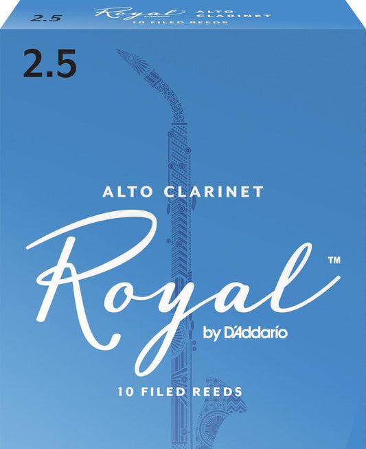 Rico Royal Alto Clarinet Reeds, Strength 2.5, 10-pack