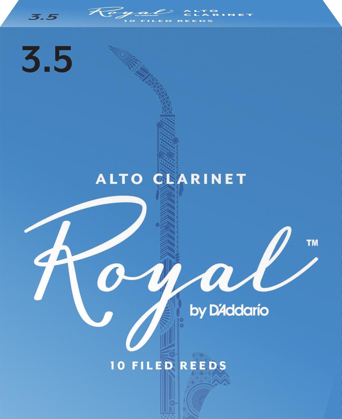 Rico Royal Alto Clarinet Reeds, Strength 3.5, 10-pack