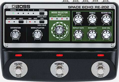 BOSS RE-202 Space Echo Compact Delay Pedal - Legendary Tape Echo Effects with Modern Features