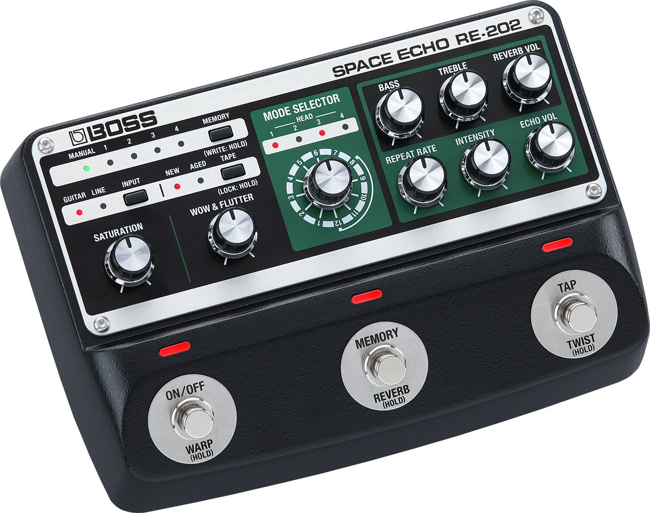 BOSS RE-202 Space Echo Compact Delay Pedal - Legendary Tape Echo Effects with Modern Features — view 3