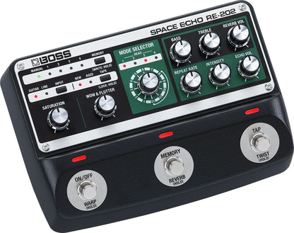 BOSS RE-202 Space Echo Compact Delay Pedal - Legendary Tape Echo Effects with Modern Features — view 3