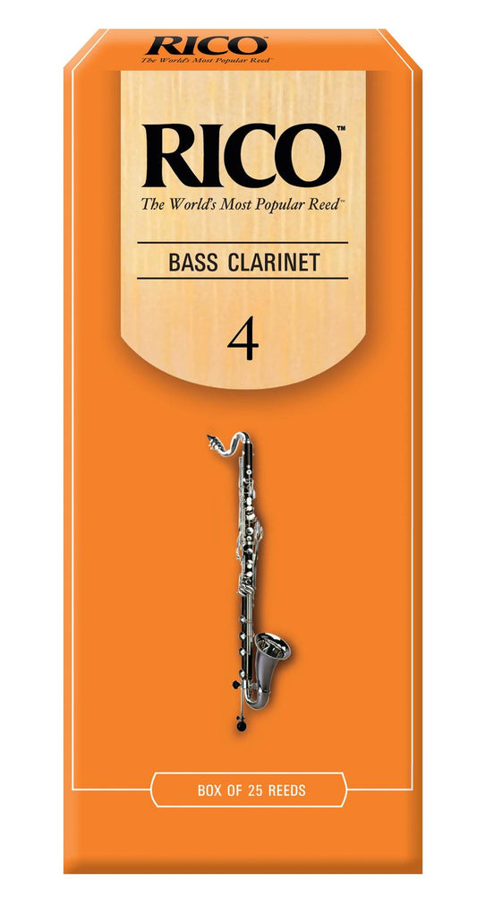 Rico Bass Clarinet Reeds, Strength 4.0, 25-pack