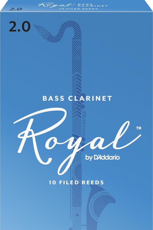 Rico Royal Bass Clarinet Reeds, Strength 2.0, 10-pack