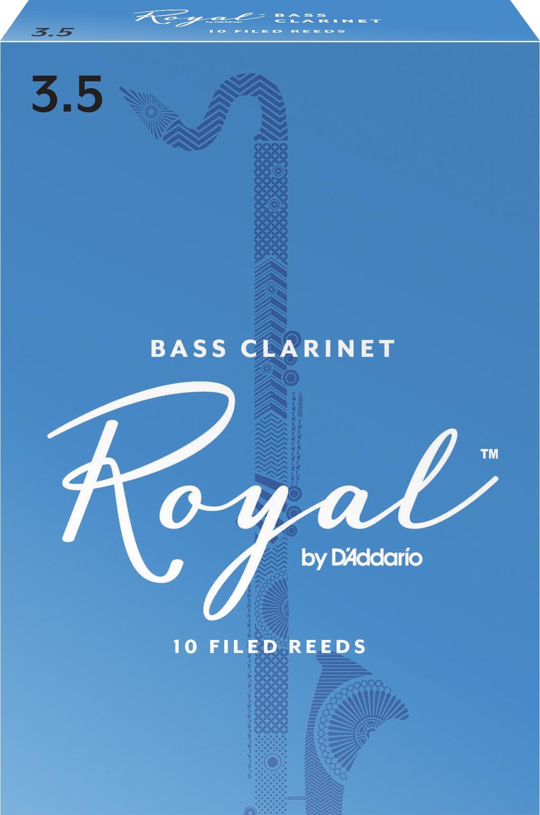 Rico Royal Bass Clarinet Reeds, Strength 3.5, 10-pack