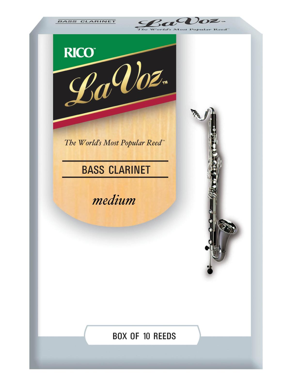 La Voz Bass Clarinet Reeds, Strength Medium, 10-pack