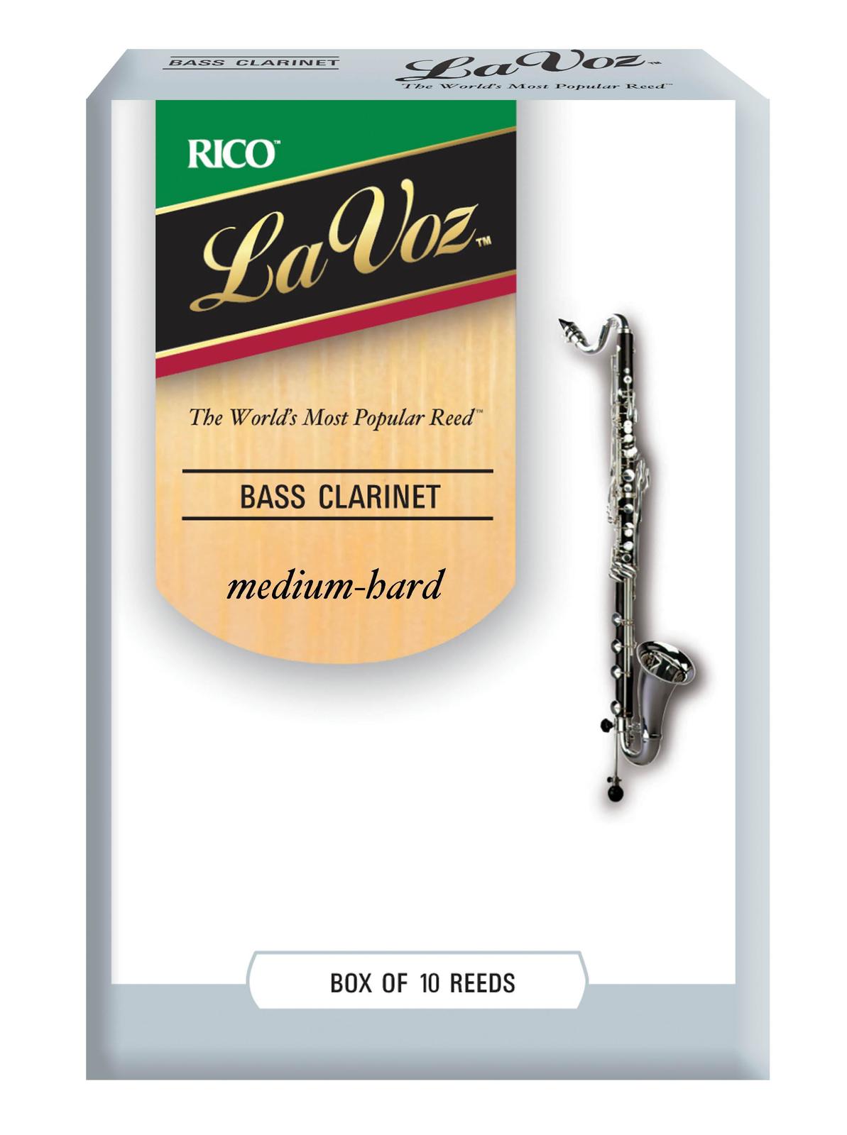 La Voz Bass Clarinet Reeds, Strength Medium-Hard, 10-pack