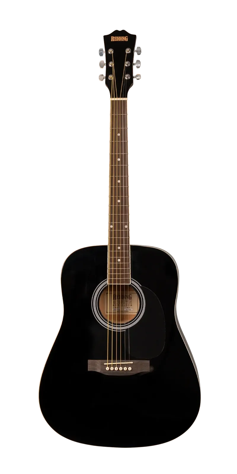 Redding RED50BK Dreadnought Steel String Acoustic Guitar - Black — view 3