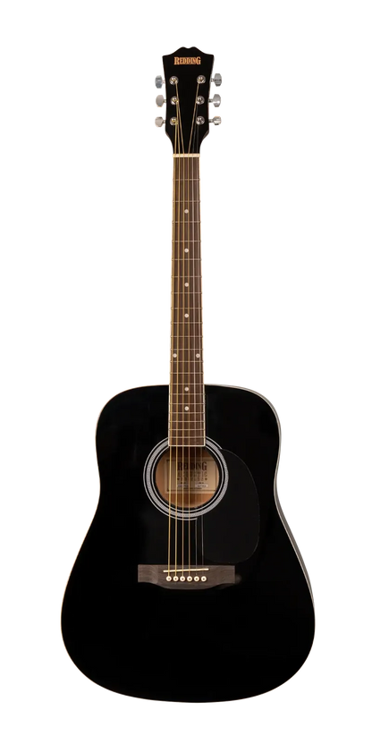 Redding RED50BK Dreadnought Steel String Acoustic Guitar - Black — view 3
