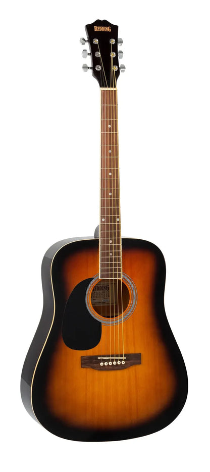 Redding Dreadnought Steel String Acoustic Left Hand Guitar Tobacco Sunburst — view 2
