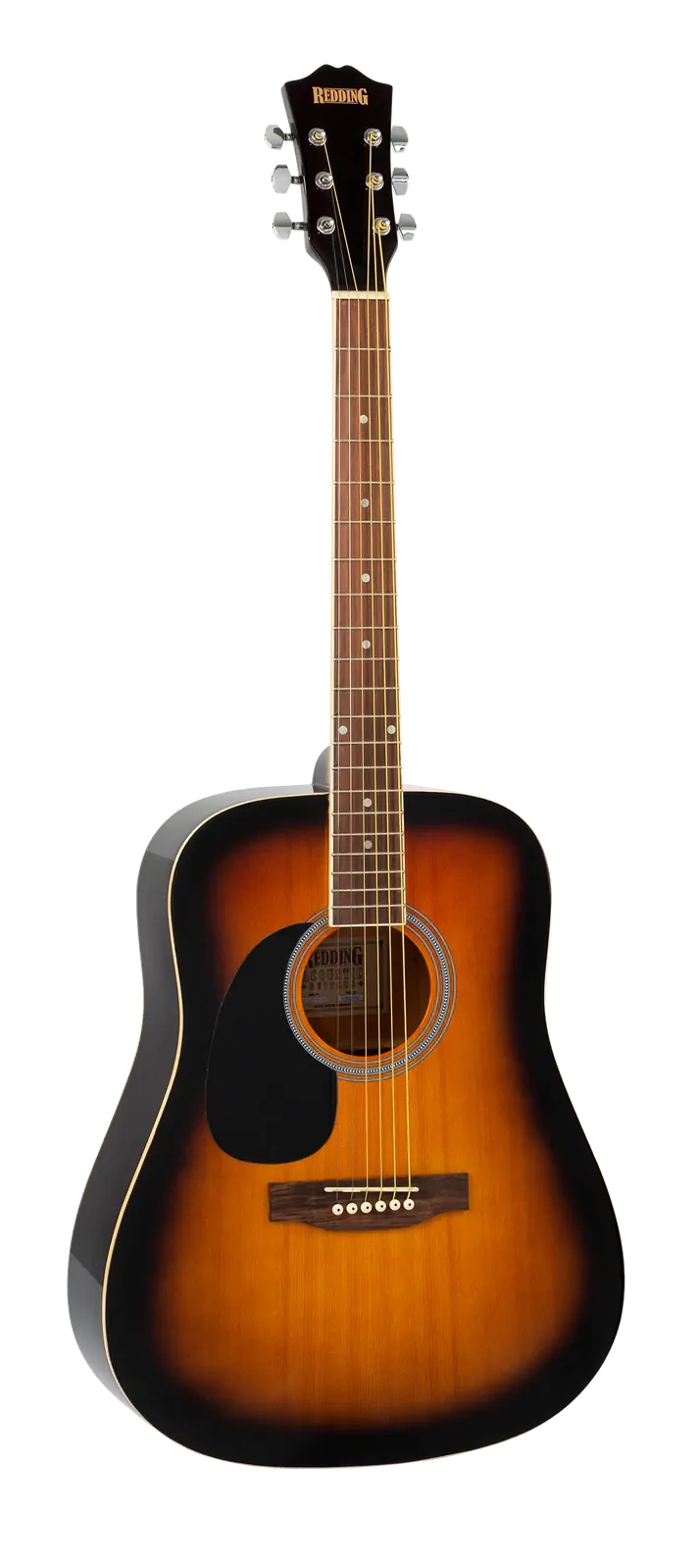 Redding Dreadnought Steel String Acoustic Left Hand Guitar Tobacco Sunburst