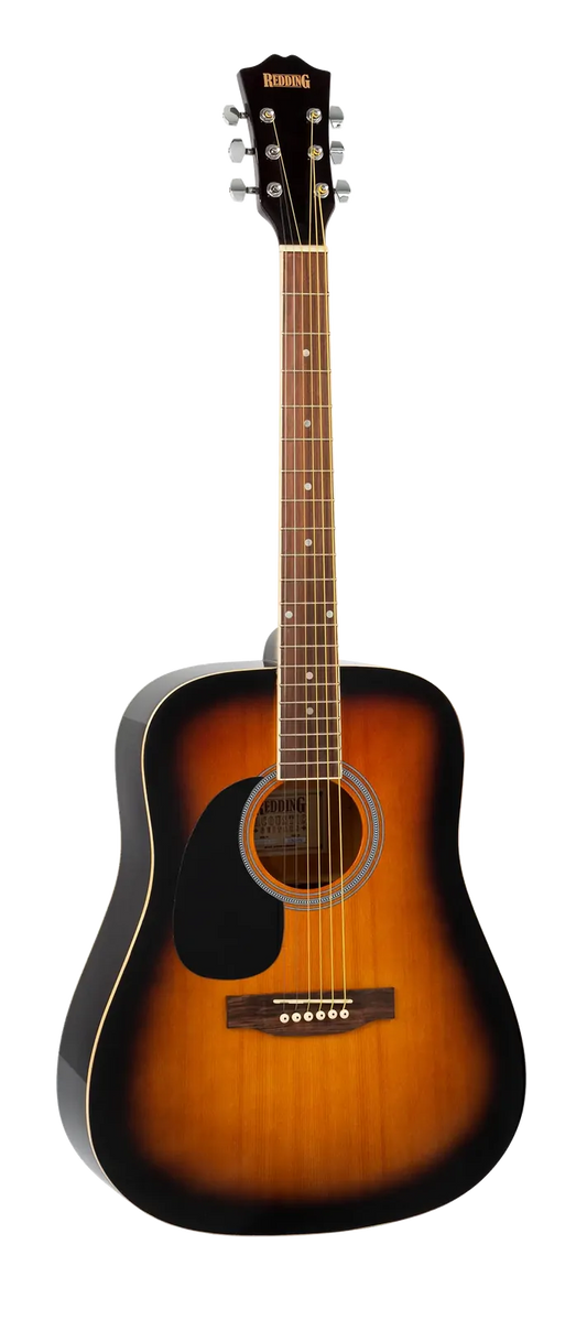 Redding Dreadnought Steel String Acoustic Left Hand Guitar Tobacco Sunburst