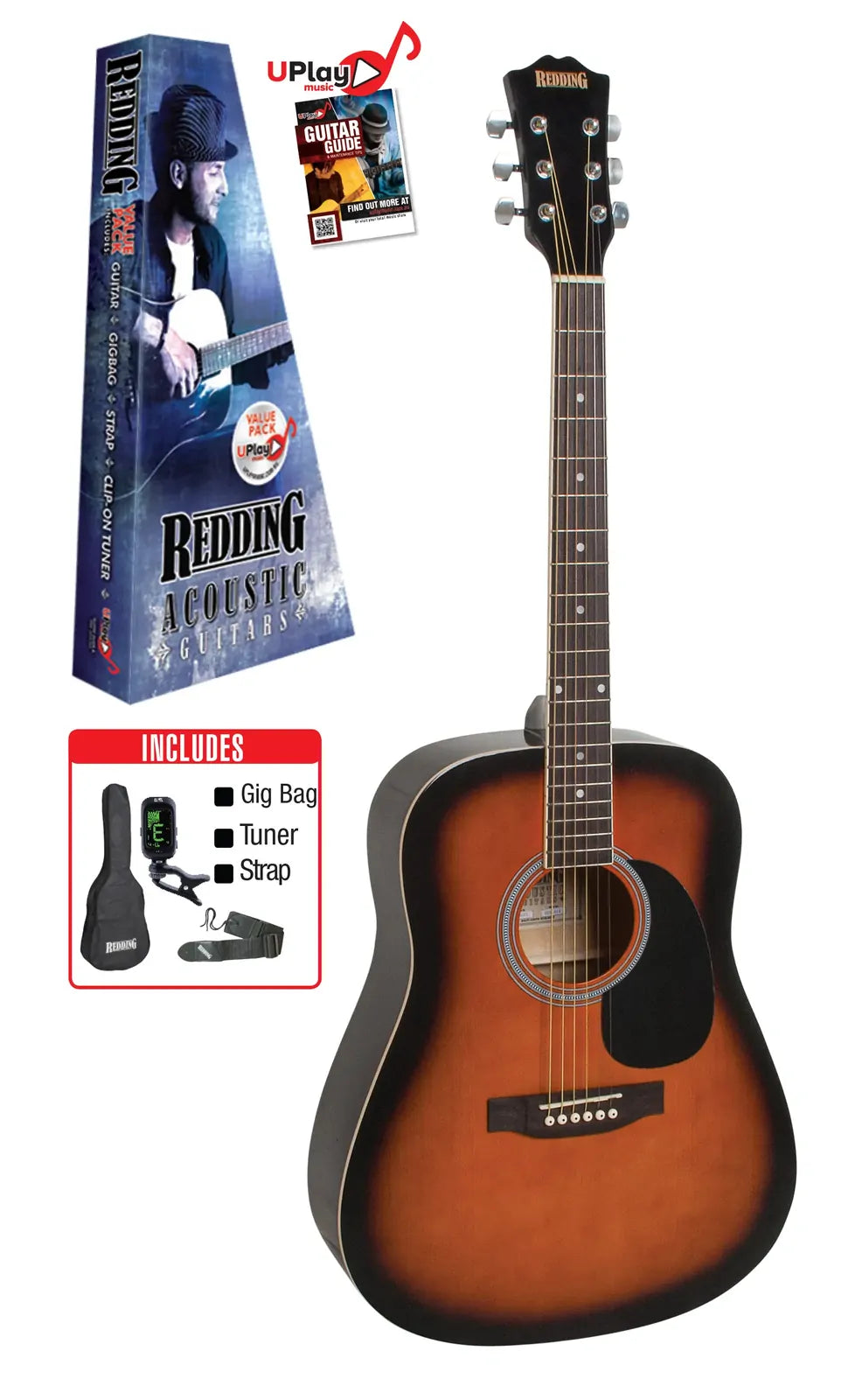 Redding Acoustic Pack Vintage - RED50PKVS Dreadnought Guitar Package