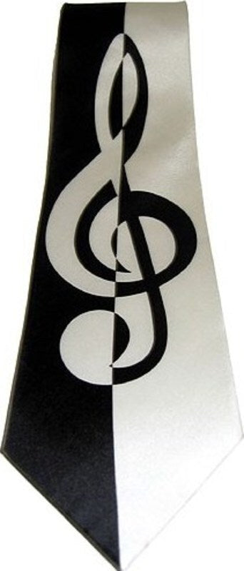 Silk Tie : Contemporary Treble Clef Design