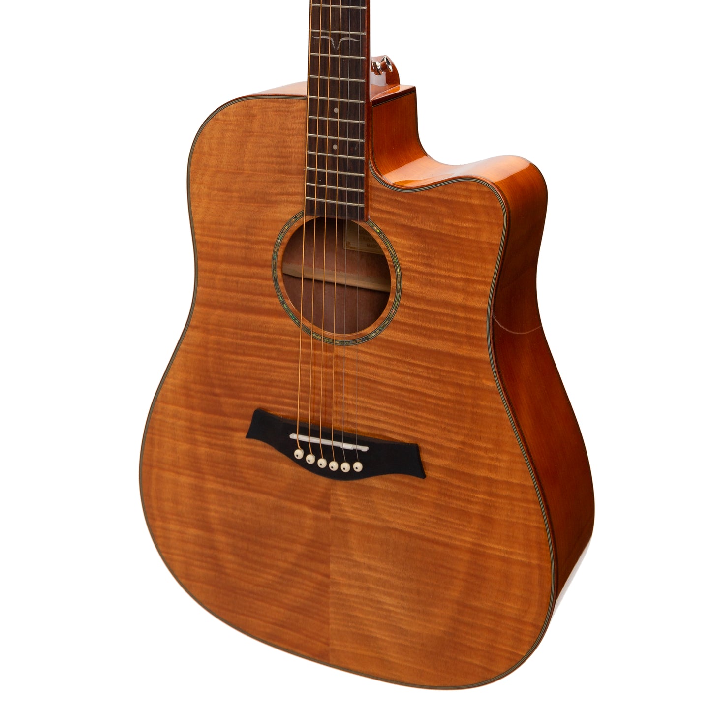 Ranch RG-D-4C Flame Maple Top Acoustic Dreadnought Cutaway Guitar Natural Gloss — view 2
