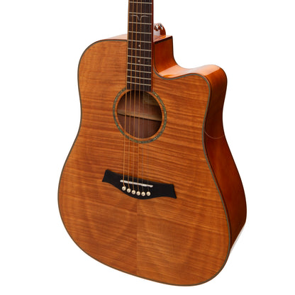 Ranch RG-D-4C Flame Maple Top Acoustic Dreadnought Cutaway Guitar Natural Gloss — view 2