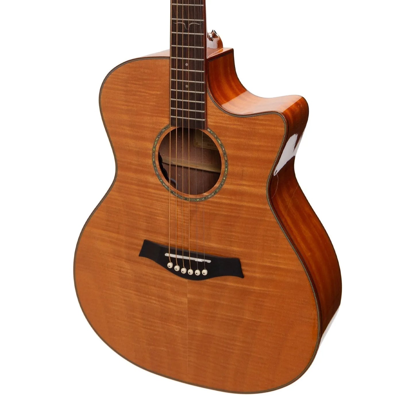 Ranch RG-F-4C Flame Maple Top Small-Body Cutaway Acoustic Guitar Natural Gloss — view 5