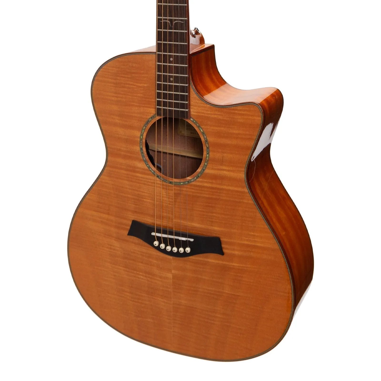 Ranch RG-F-4C Flame Maple Top Small-Body Cutaway Acoustic Guitar Natural Gloss — view 5