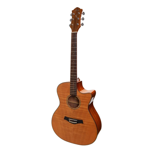 Ranch RG-F-4C Flame Maple Top Acoustic Small-Body Cutaway Guitar Natural Gloss with Belcat K4T Pickup System