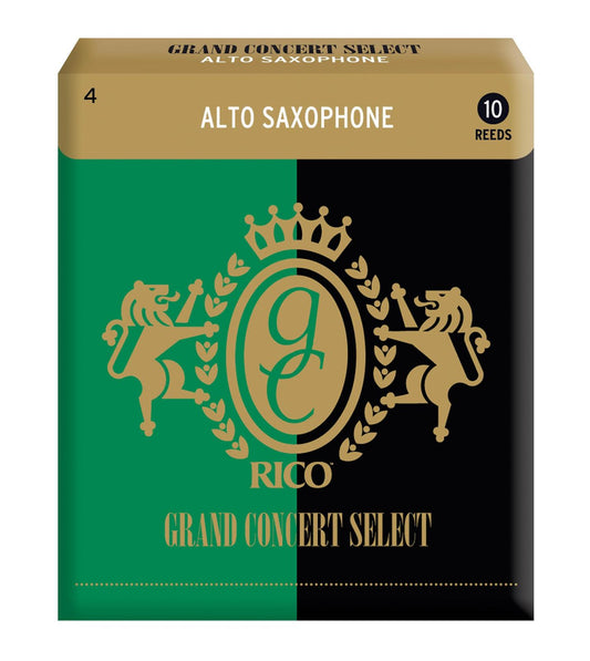 Rico Grand Concert Select Alto Sax Reeds, Strength 4.0, 10-pack