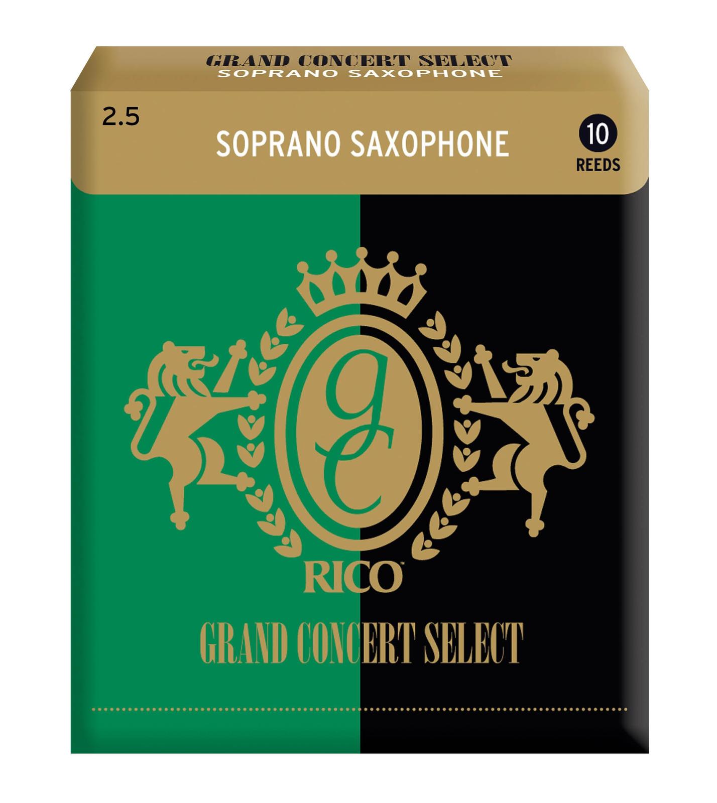 Rico Grand Concert Select Soprano Sax Reeds, Strength 2.5, 10-pack
