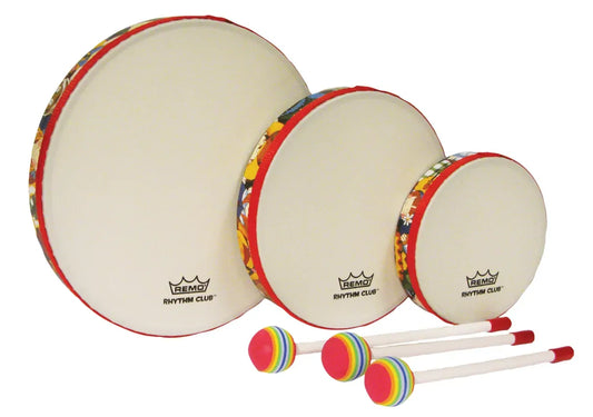 Remo Rhythm Club Hand Drum Set - 6/8/10 Inch Drums with Mallets
