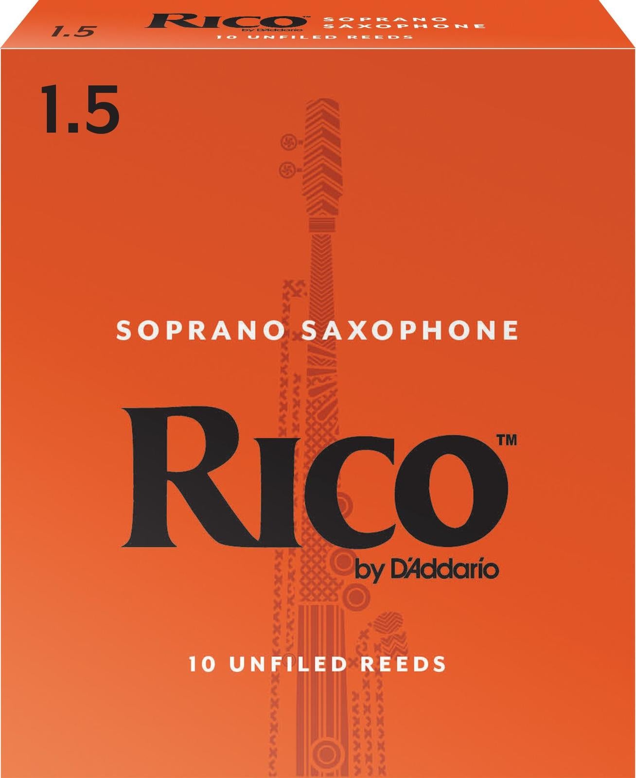 Rico Soprano Sax Reeds, Strength 1.5, 10-pack