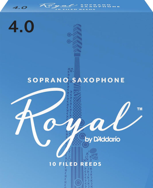 Rico Royal Soprano Sax Reeds, Strength 4.0, 10-pack