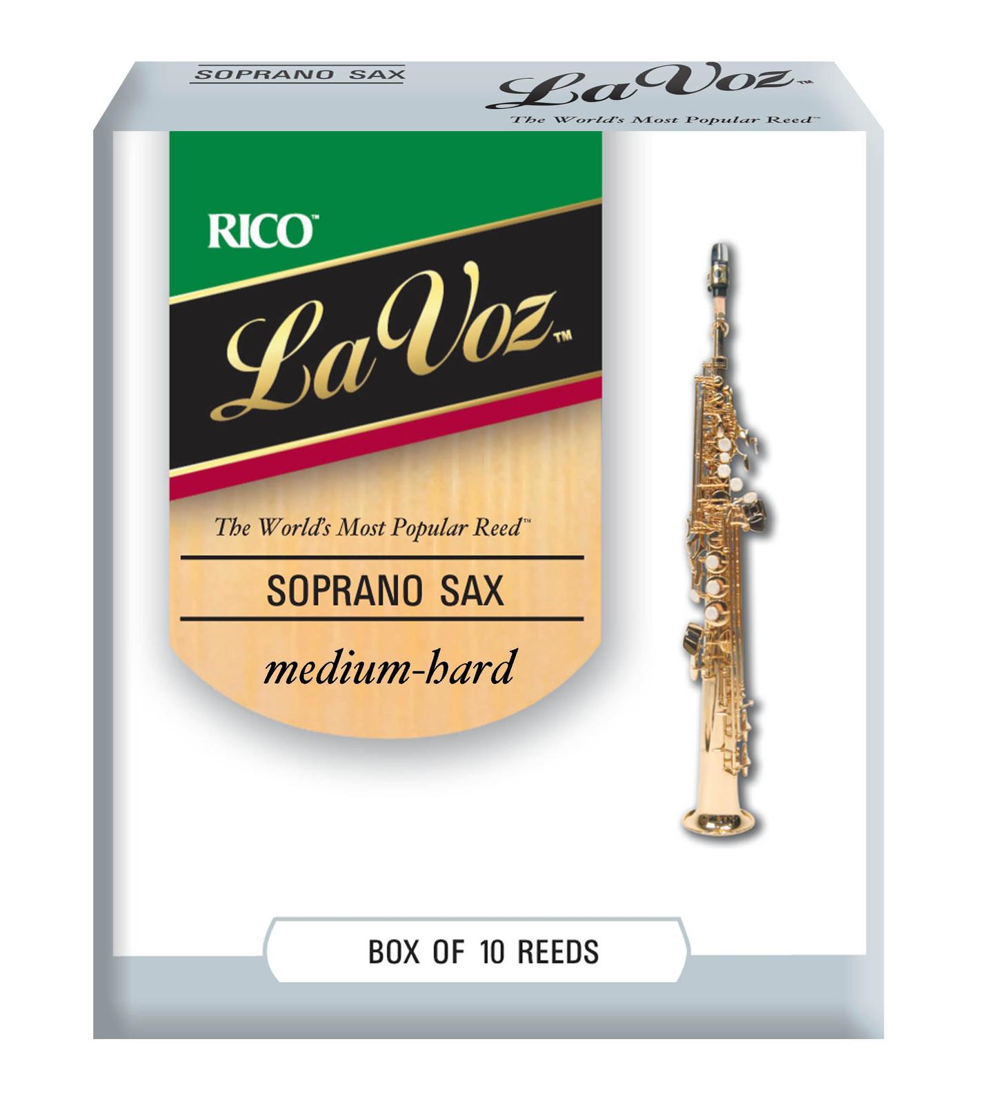 La Voz Soprano Sax Reeds, Strength Medium Strength Hard, 10-pack